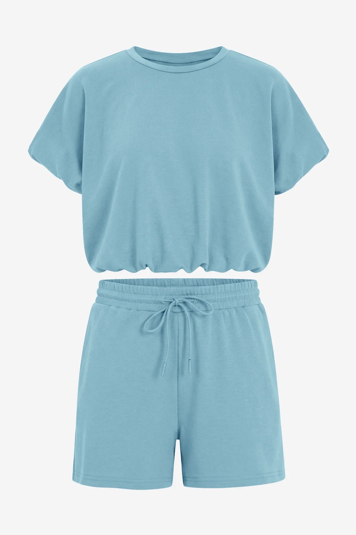 Womens Bluish Grey Summer 2 Piece Short Sets | CicyBell