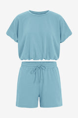 Womens Bluish Grey Summer 2 Piece Short Sets | CicyBell