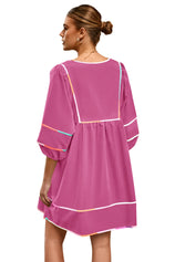 Cicy Bell Womens Bright Pink Babydoll Mini Dresses