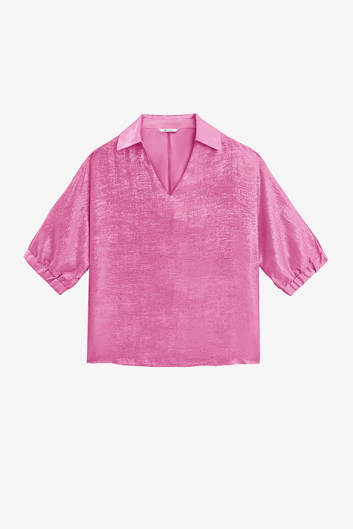 Womens Bright Pink Metallic 3/4 Sleeve | CicyBell