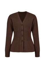 Cicy Bell Womens Brown Cardigan Sweaters