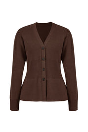 Cicy Bell Womens Brown Cardigan Sweaters