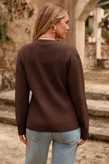 Cicy Bell Womens Brown Cardigan Sweaters