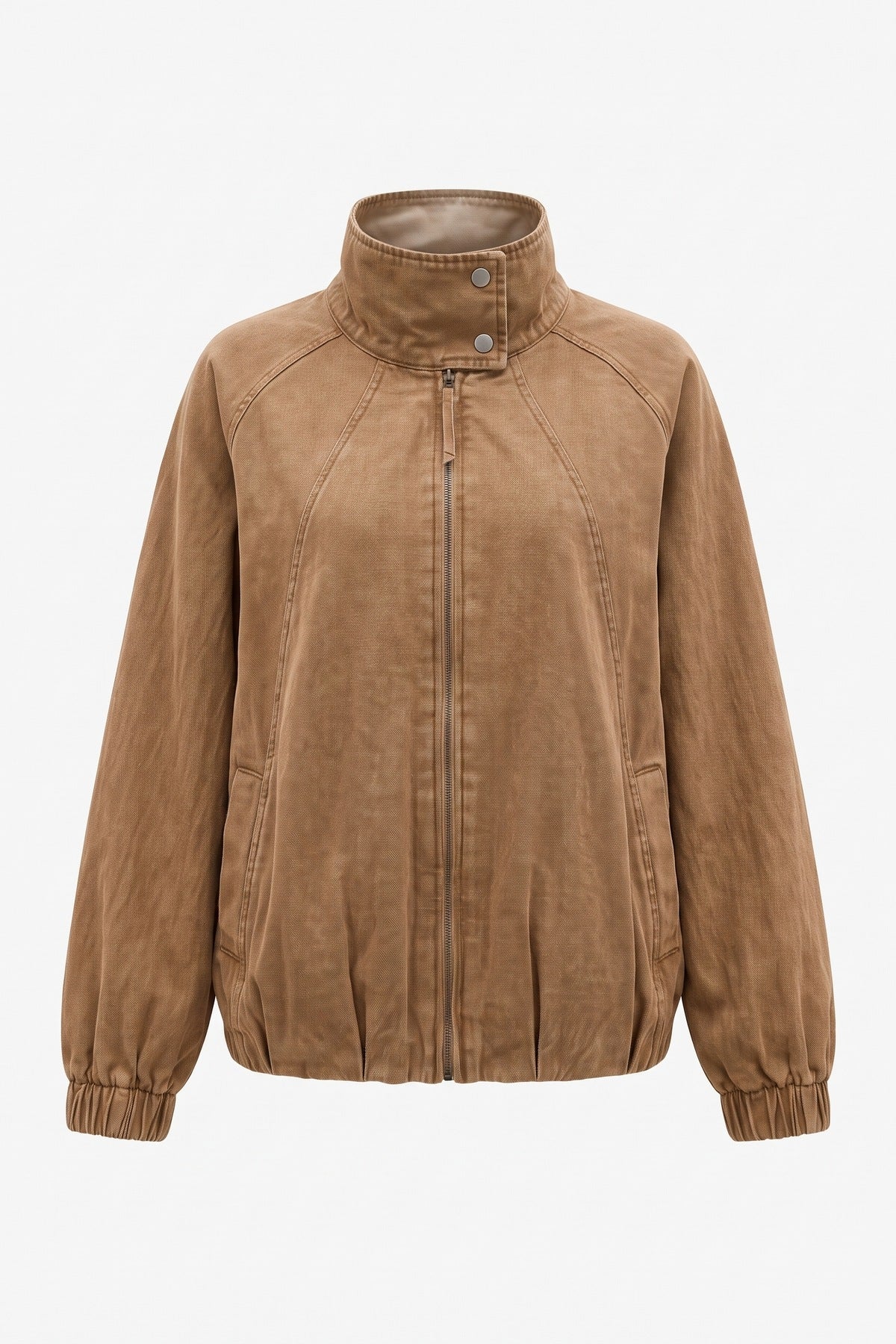 Womens Brown Oversized Denim Bomber Jacket | CicyBell