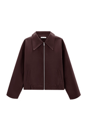 Cicy Bell Womens Brown Faux Leather Jacket