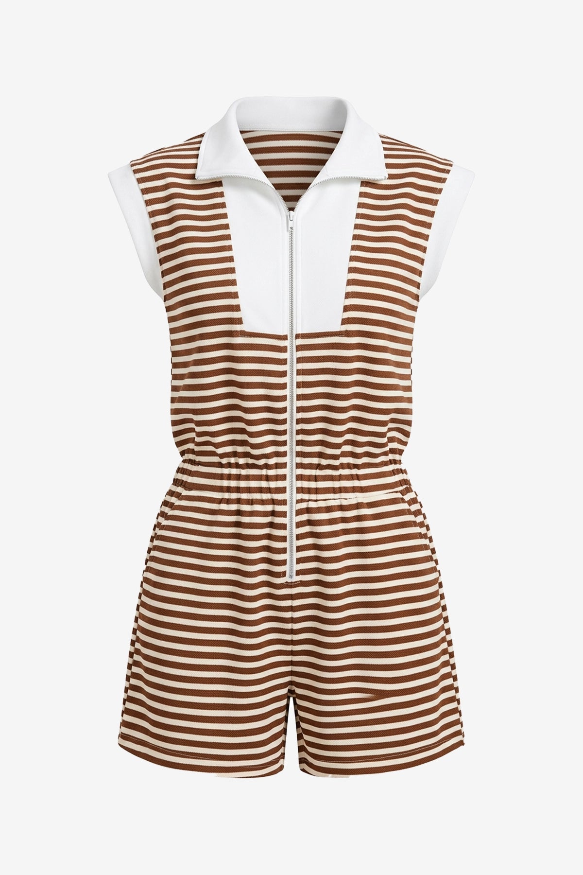 Womens Brown Summer Striped Rompers | CicyBell