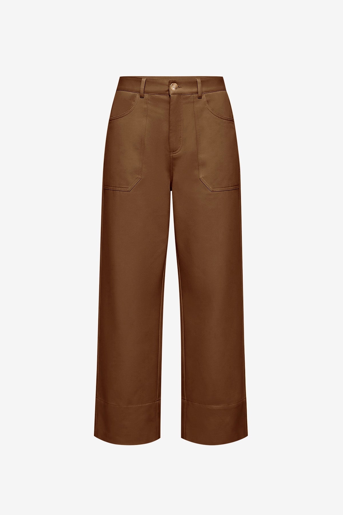 Womens Brown Wide Leg Flare Pants  | CicyBell
