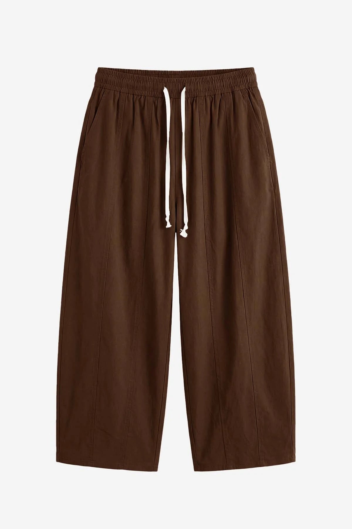 Womens Brown High Waisted Baggy Barrel Pants | CicyBell