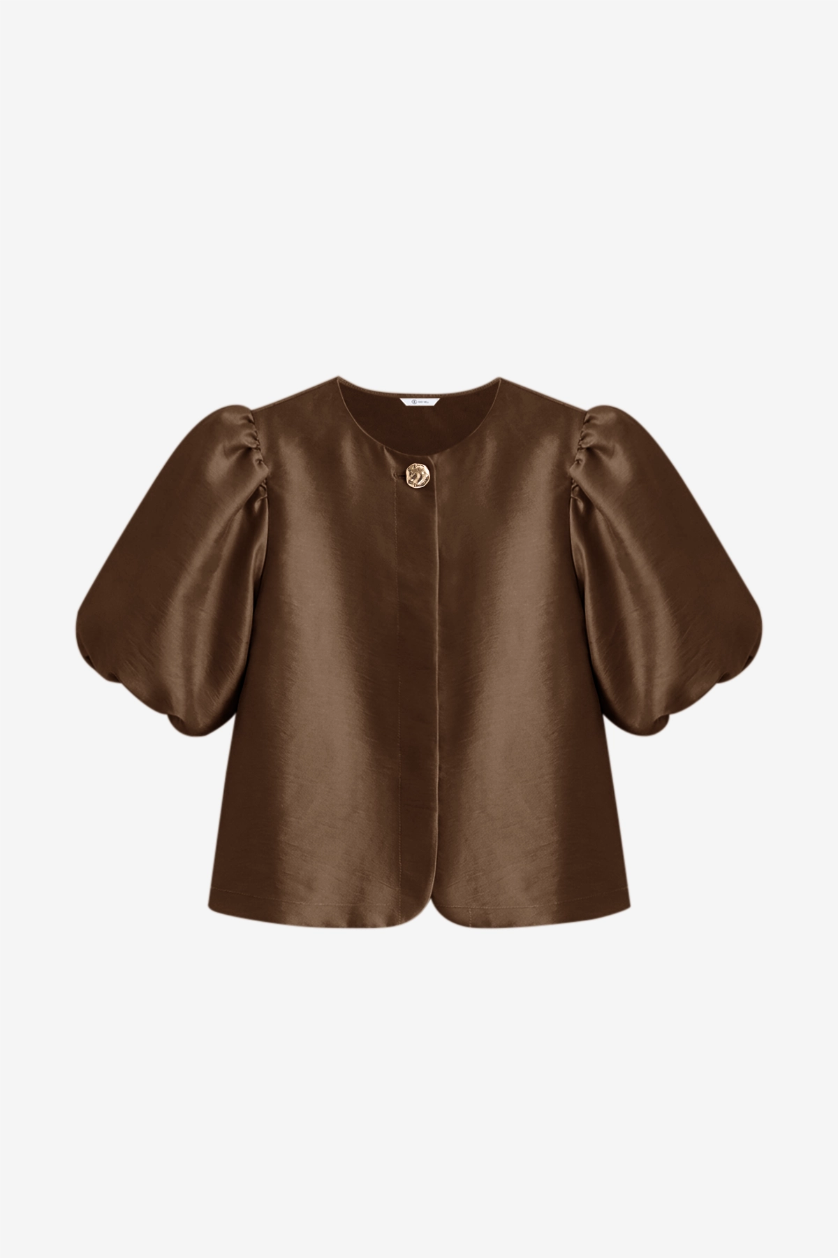 Womens Brown Silk Satin Button Down Shirts | CicyBell