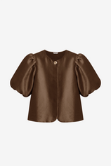 Womens Brown Silk Satin Button Down Shirts | CicyBell