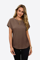Womens Brown Summer Cap Sleeve | CicyBell