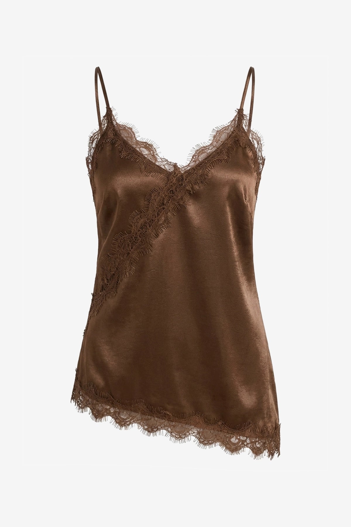 Women Brown Summer Satin Cami Tops | CicyBell