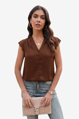 Womens Brown Silk Satin Tank Tops | CicyBell