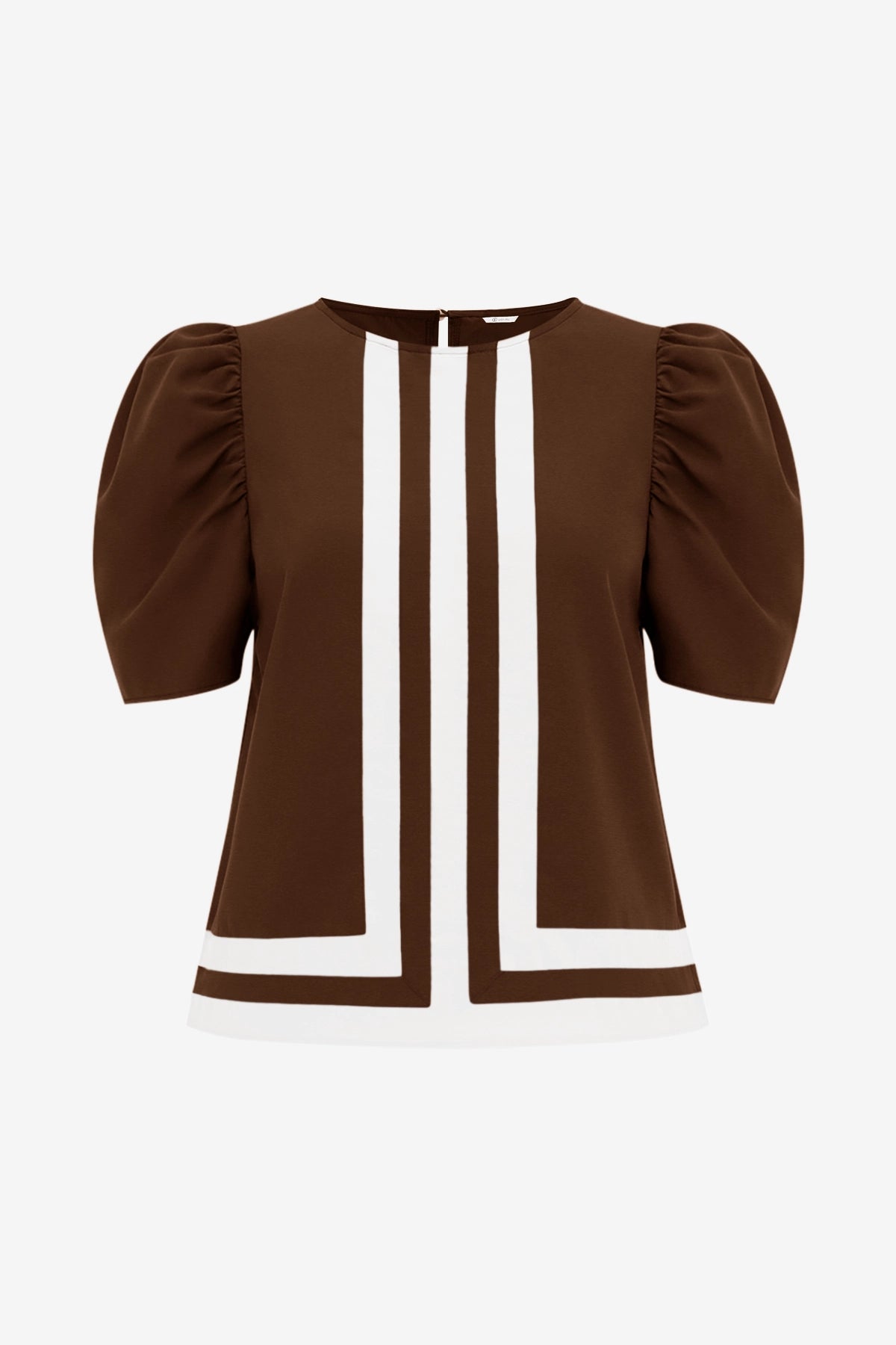 Womens Brown Summer Puff Sleeve Blouses  | CicyBell