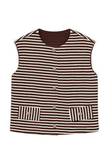 Womens Brown Summer Striped Vest | CicyBell