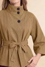 Womens Camel Cropped Trench Coat | CicyBell