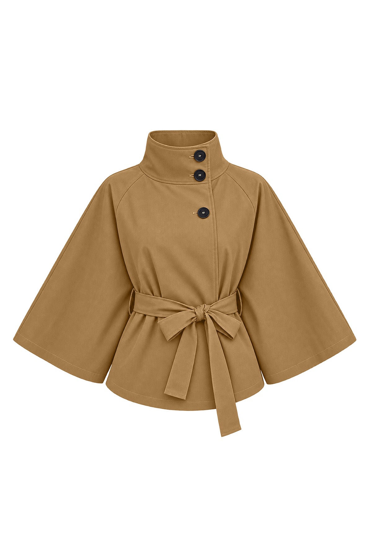 Womens Camel Cropped Trench Coat | CicyBell