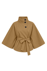 Womens Camel Cropped Trench Coat | CicyBell