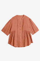 Womens Caramel Peplum Button Down Shirts | CicyBell