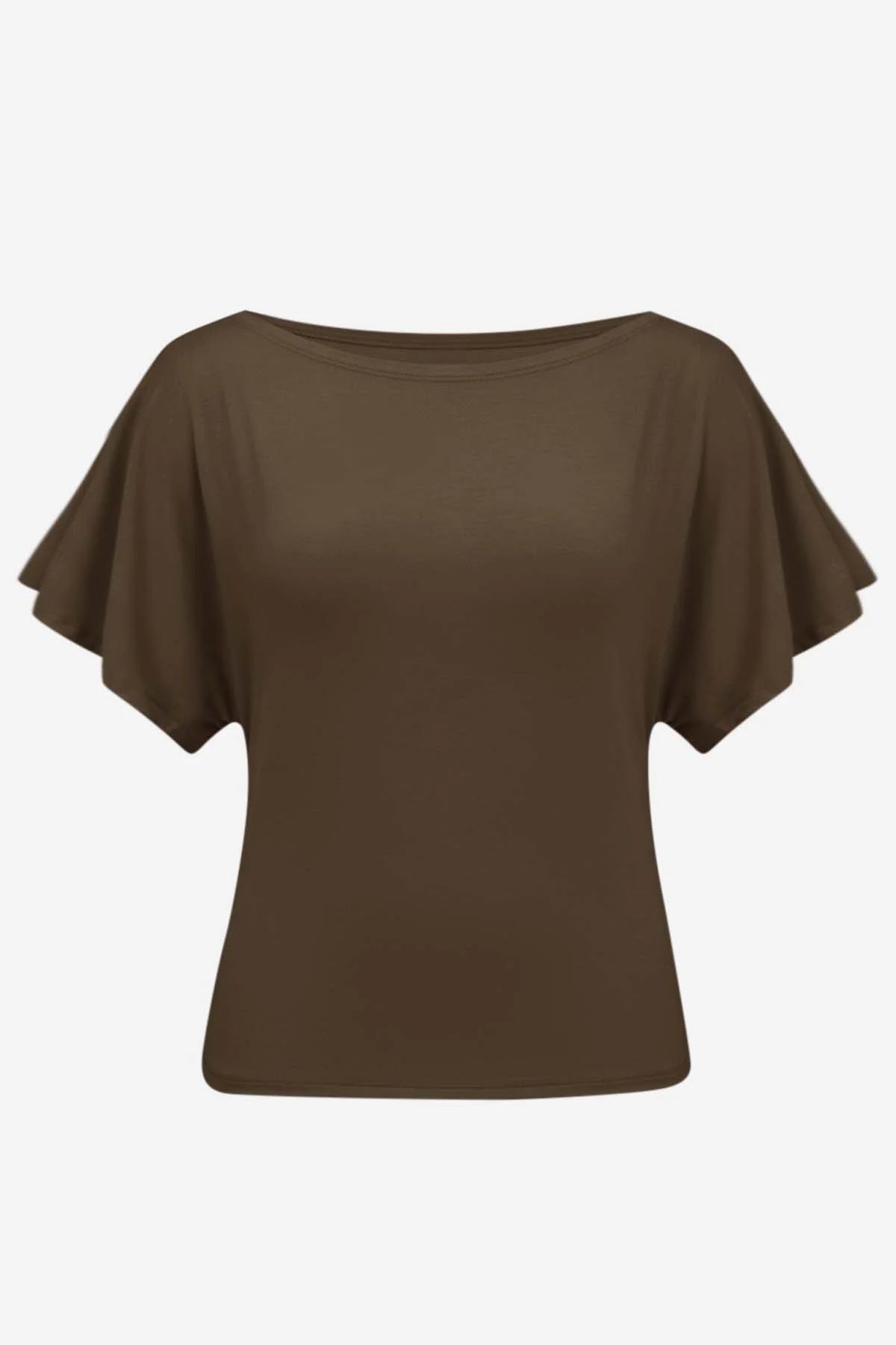 Womens Coffee Tie Back Cinched Tops | CicyBell