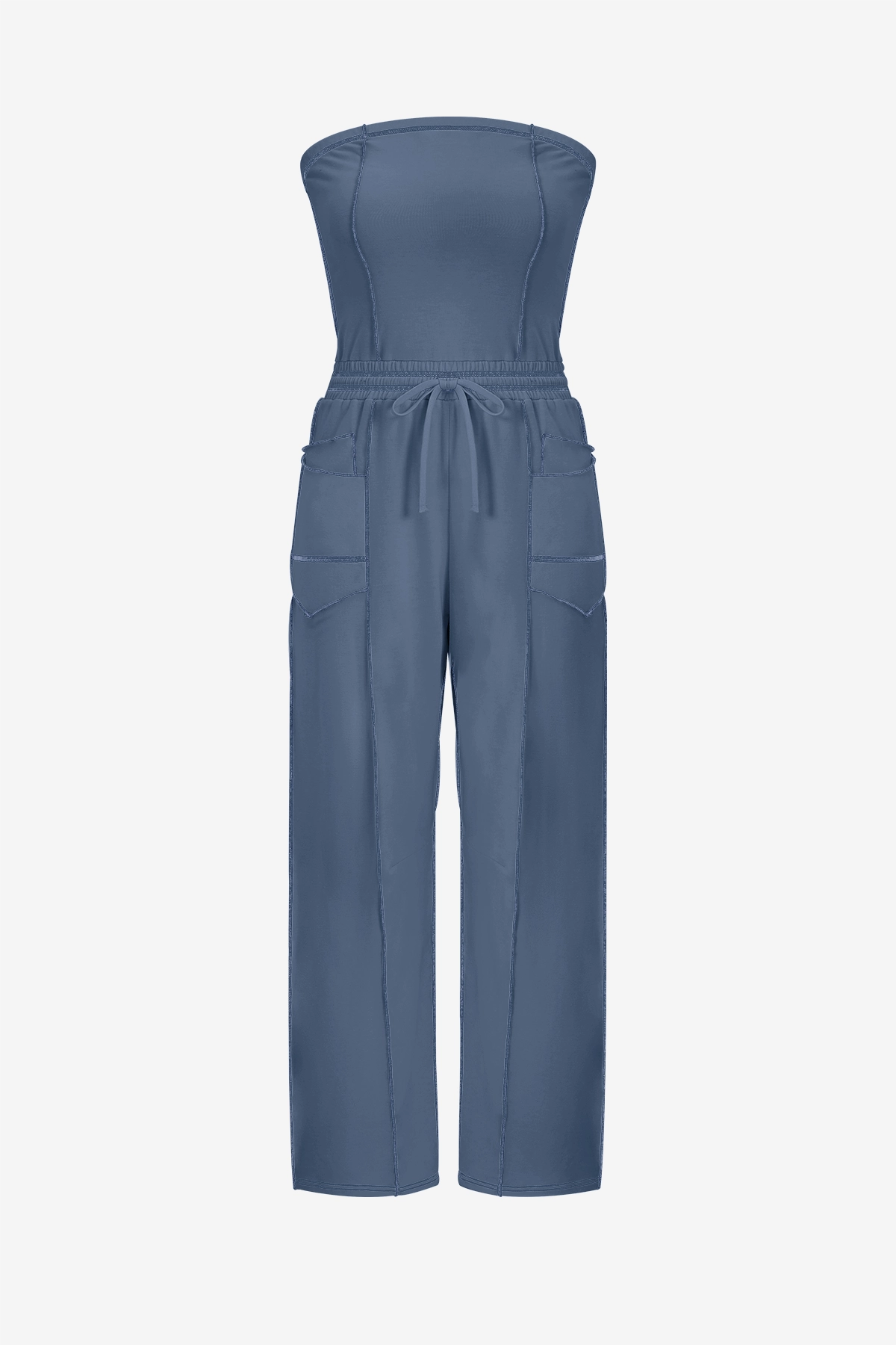 Womens Dark Blue Summer Strapless Jumpsuits  | CicyBell