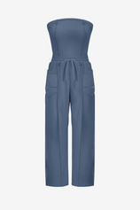 Womens Dark Blue Summer Strapless Jumpsuits  | CicyBell