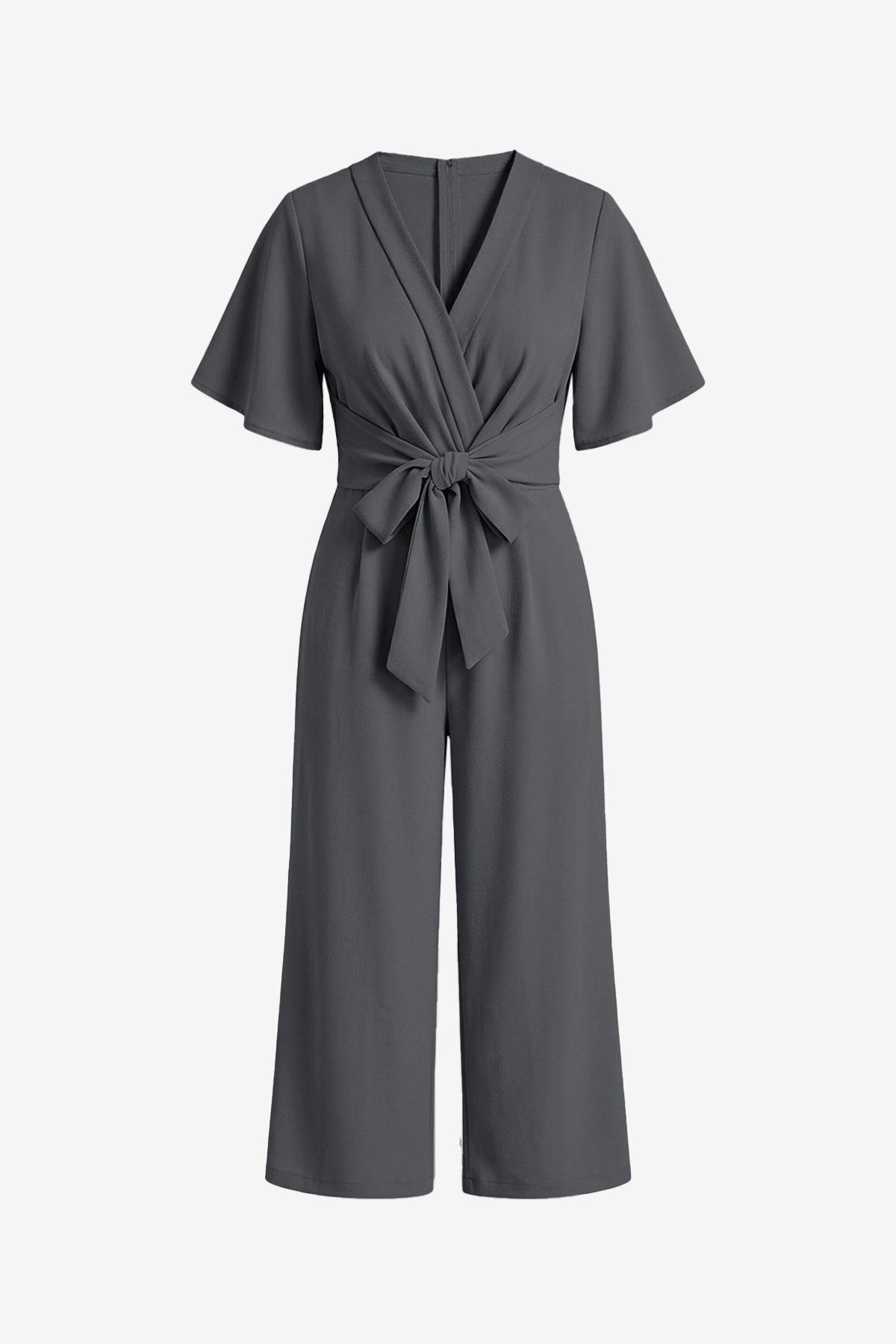 Womens Dark Grey Wide Leg Long Pants Rompers | CicyBell