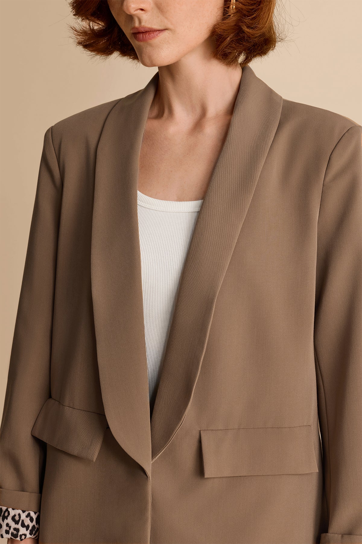 Womens Dark Khaki Business Casual Blazer | CicyBell