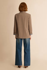 Womens Dark Khaki Business Casual Blazer | CicyBell