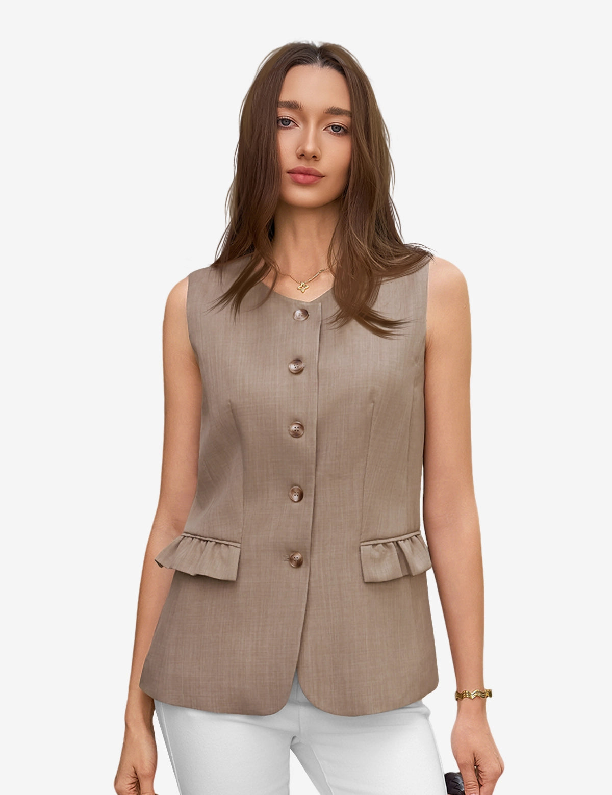 CicyBell-Womens-DarkKhaki-Vest-H5N984_1.webp