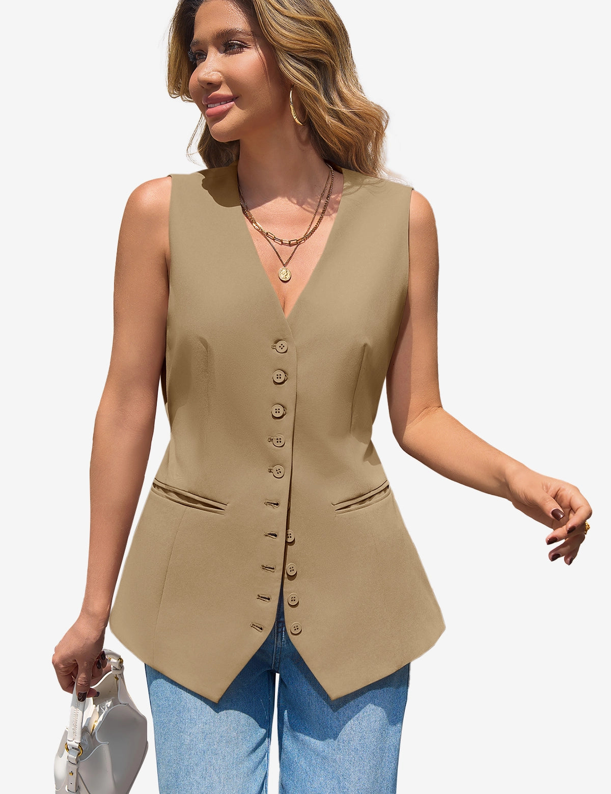 CicyBell-Womens-DarkKhaki-Vests-N5E226_1.webp