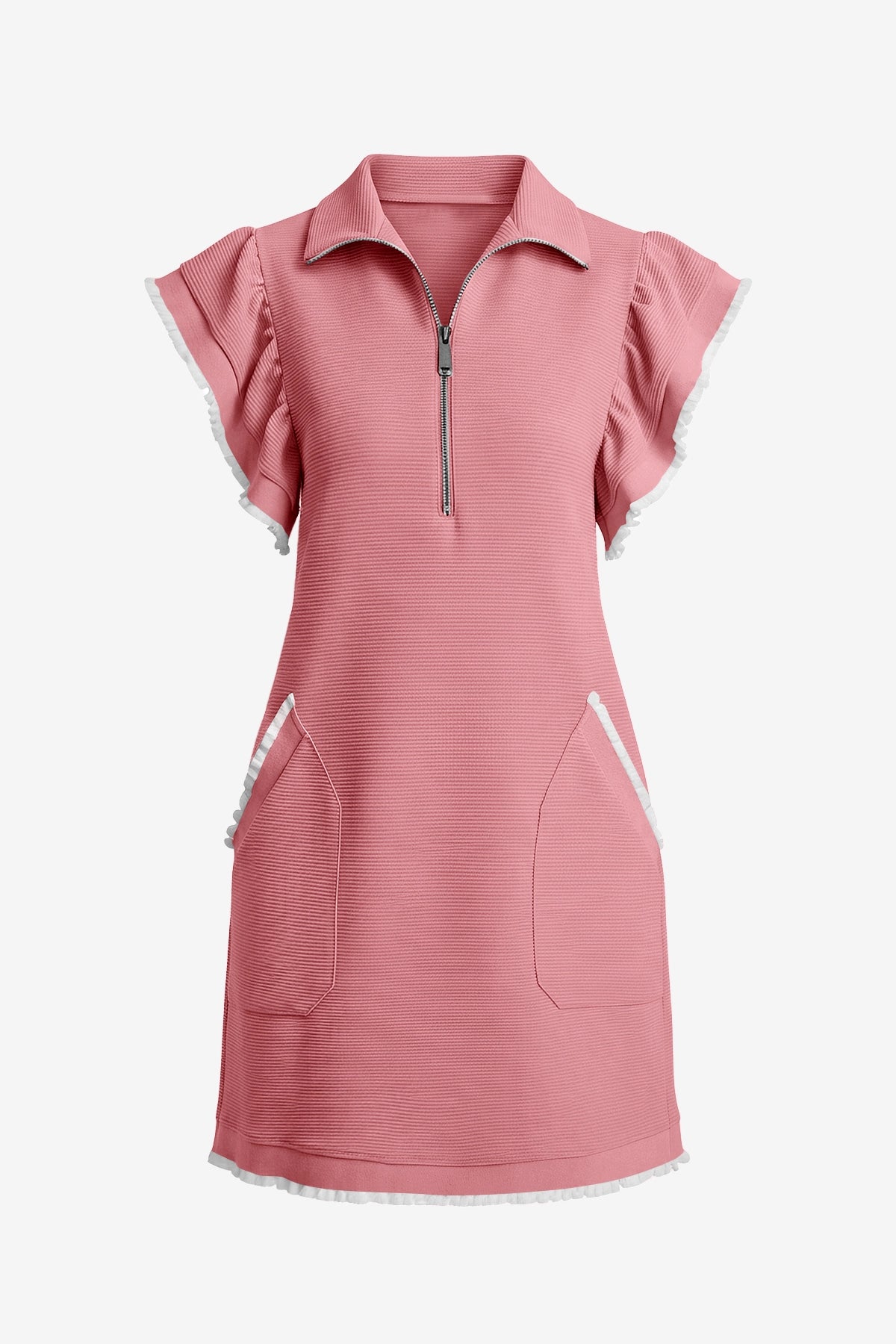 Womens Dusty Pink Ruffle Cap Sleeve Dress  | CicyBell