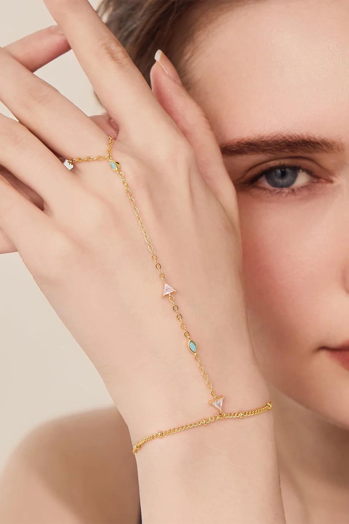 Hypoallergenic Gold Link Bracelet Adjustable Opal | CicyBell