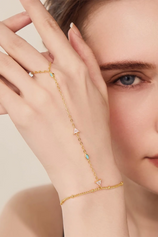 Hypoallergenic Gold Link Bracelet Adjustable Opal | CicyBell