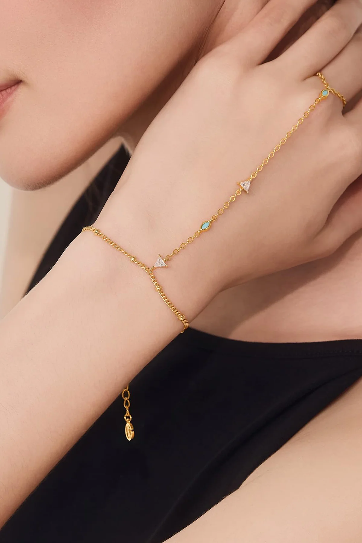 Hypoallergenic Gold Link Bracelet Adjustable Opal | CicyBell