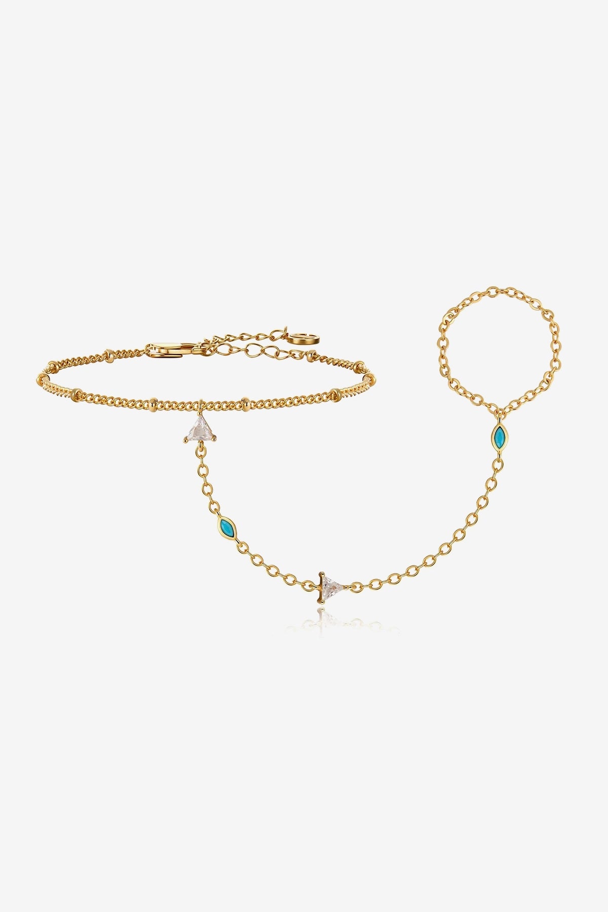 Hypoallergenic Gold Link Bracelet Adjustable Opal | CicyBell