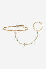 Hypoallergenic Gold Link Bracelet Adjustable Opal | CicyBell