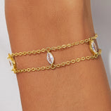 Womens 18k Gold Plated Cross Bracelet | CicyBell