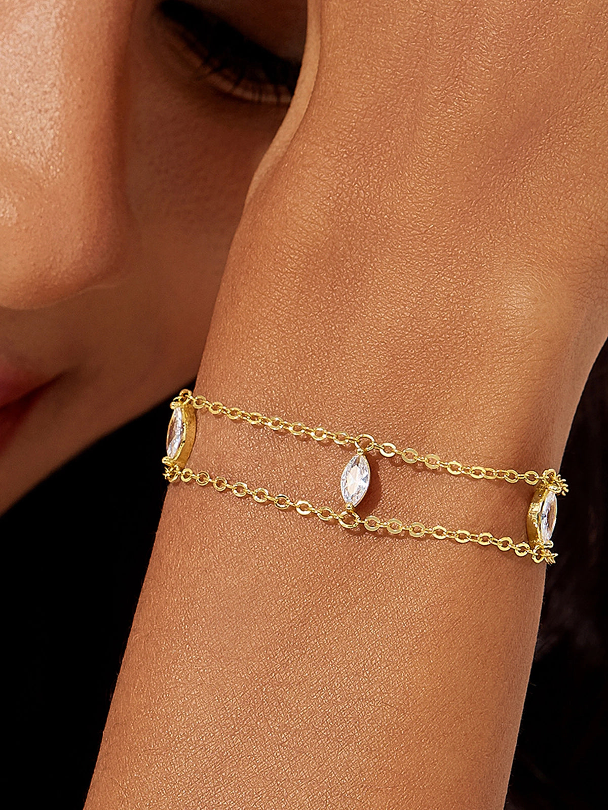 Womens 18k Gold Plated Cross Bracelet | CicyBell
