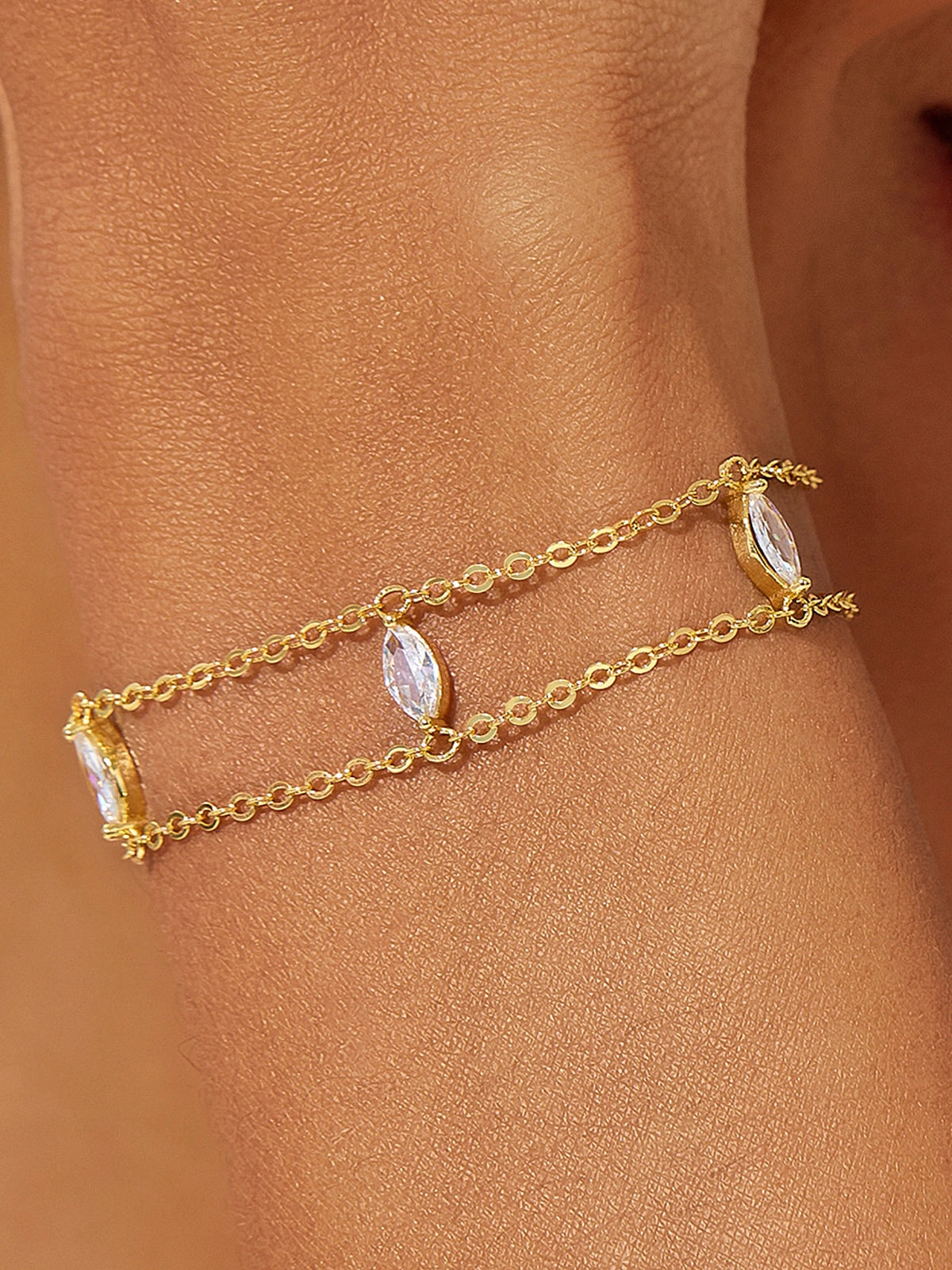 Womens 18k Gold Plated Cross Bracelet | CicyBell