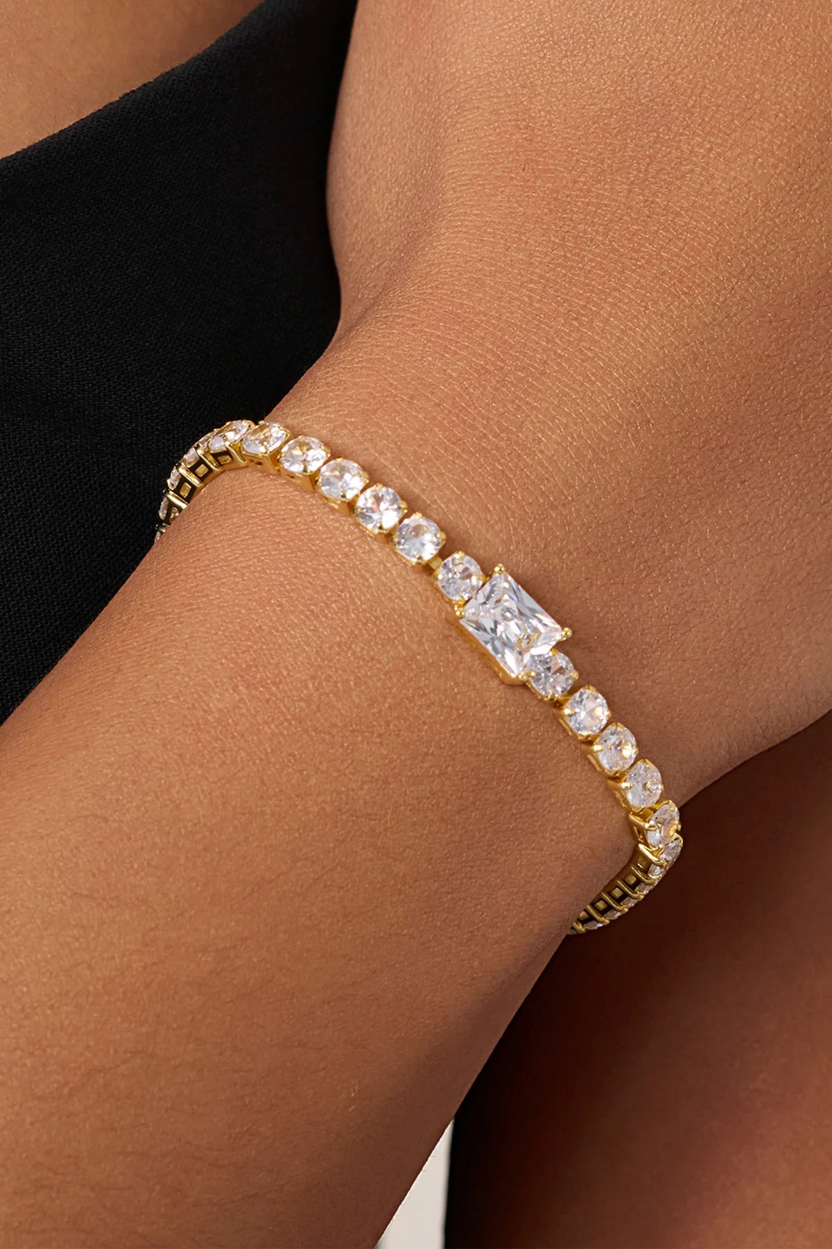 Womens 18k Gold Plated Tennis Bracelets | CicyBell