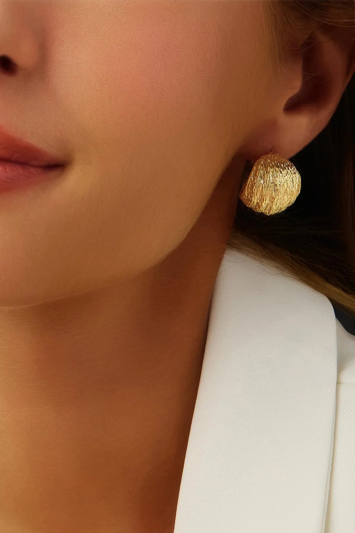 Retro Gold Chunky Textured Wrap Earrings | CicyBell
