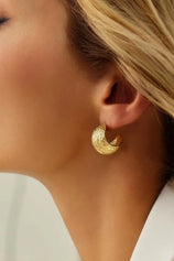 Retro Gold Chunky Textured Wrap Earrings | CicyBell