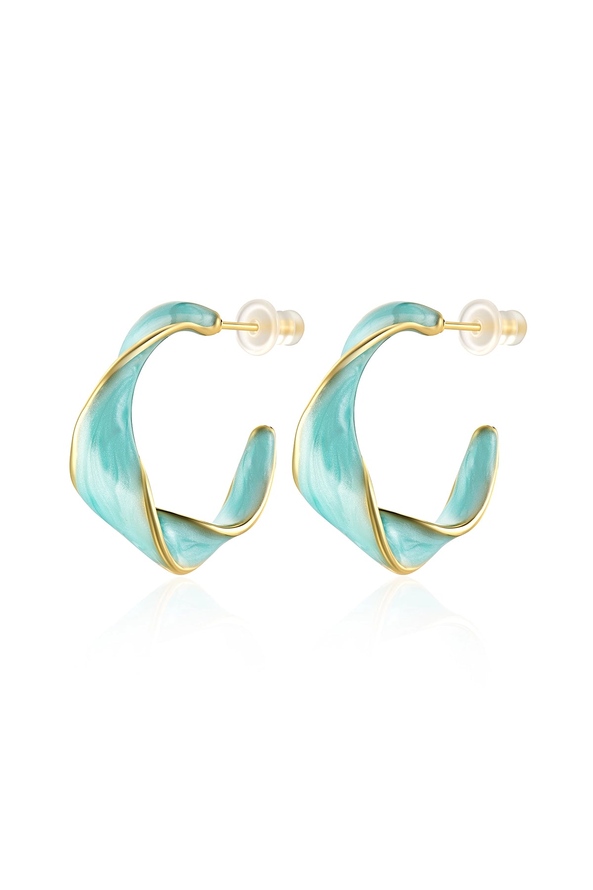 Cicy Bell Womens Gold Twisted Hoop Earrings