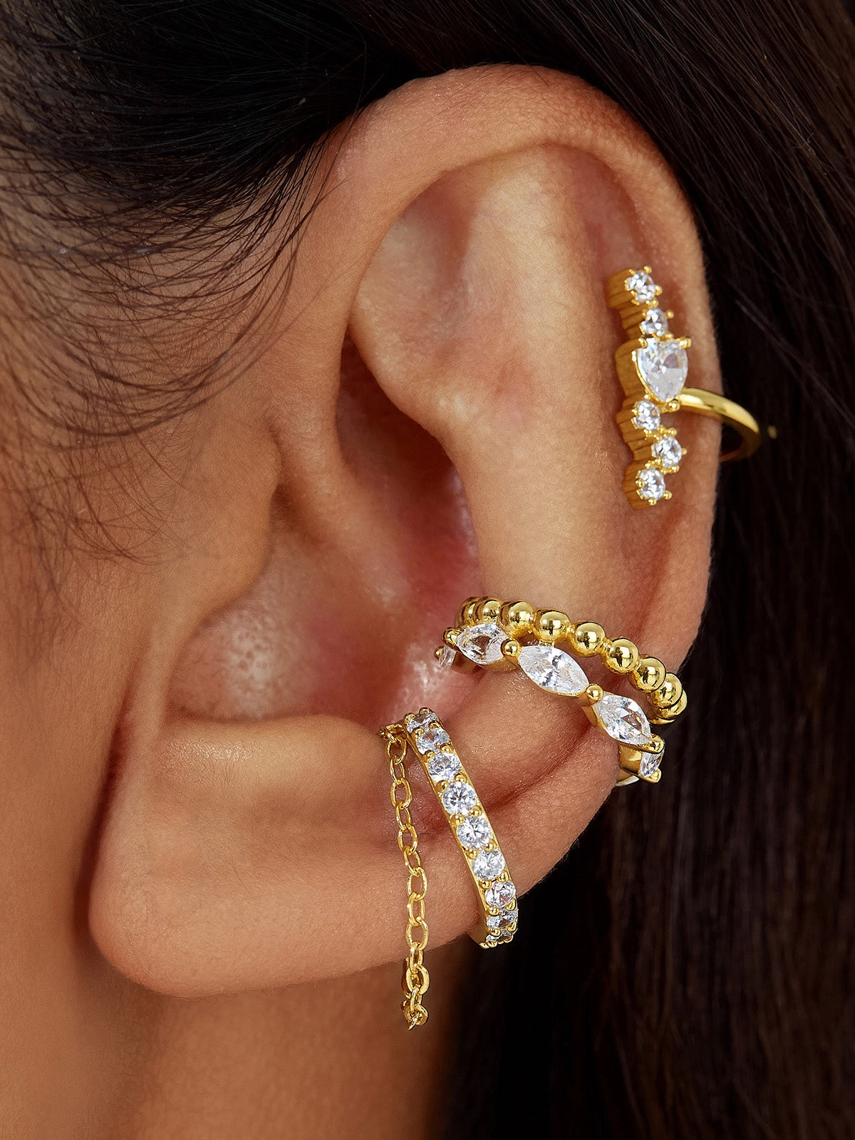 Womens Gold Layered Stackable Earrings | CicyBell