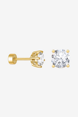 Womens Gold Flat Back Stud Earrings | CicyBell