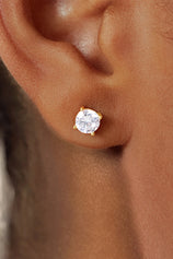 Womens Gold Flat Back Stud Earrings | CicyBell