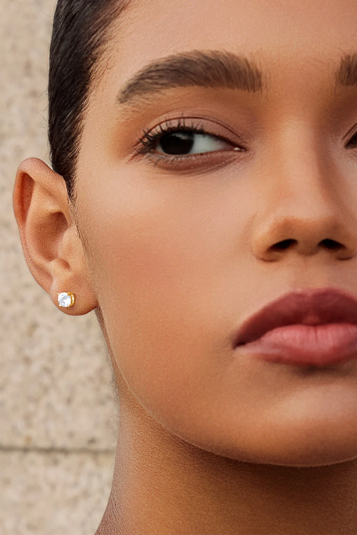 Womens Gold Flat Back Stud Earrings | CicyBell