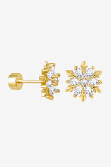 Womens Gold Flat Back Stud Earrings | CicyBell