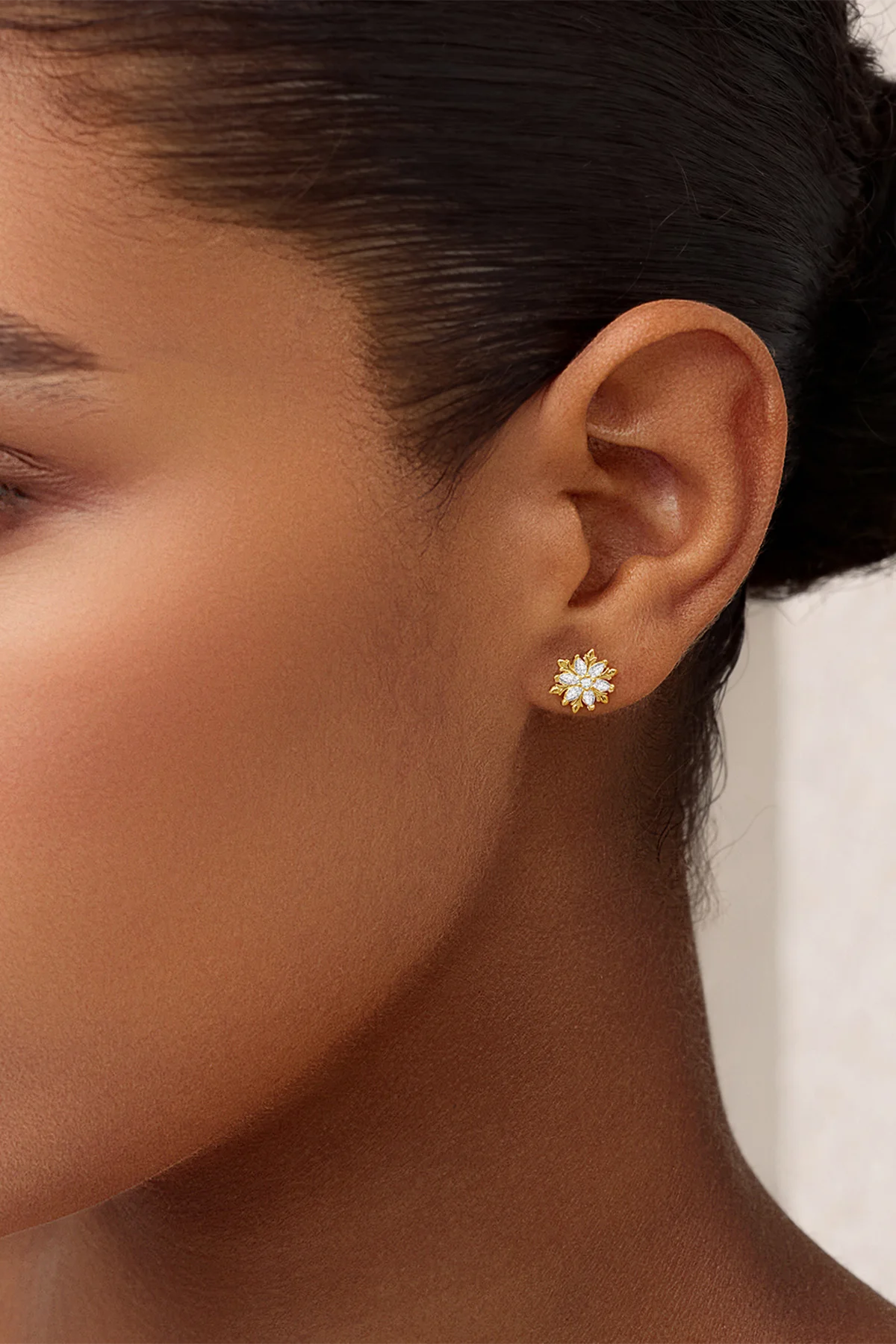 Womens Gold Flat Back Stud Earrings | CicyBell